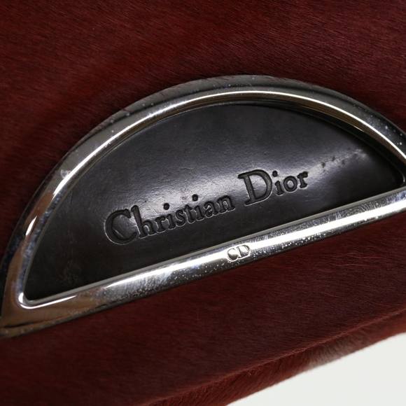 Christian Dior Maris Pearl Shoulder Bag Harako leather Red MA-1909 Auth 44311 - Picture 9 of 16